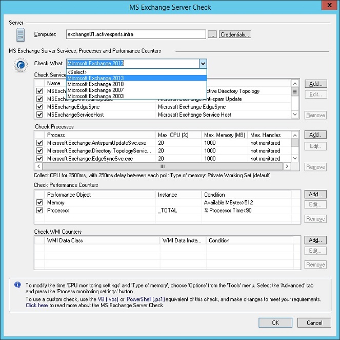 Monitor Microsoft Exchange Server