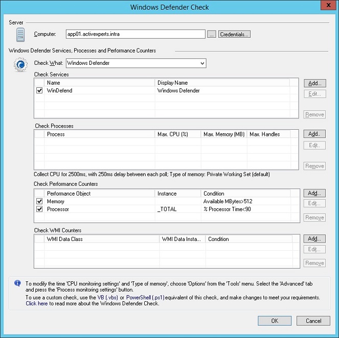 Monitor Windows Defender